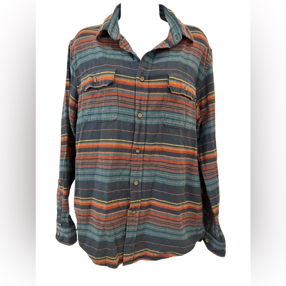 Goodfellow & Co Striped Flannel Button-Up Shirt. Medium